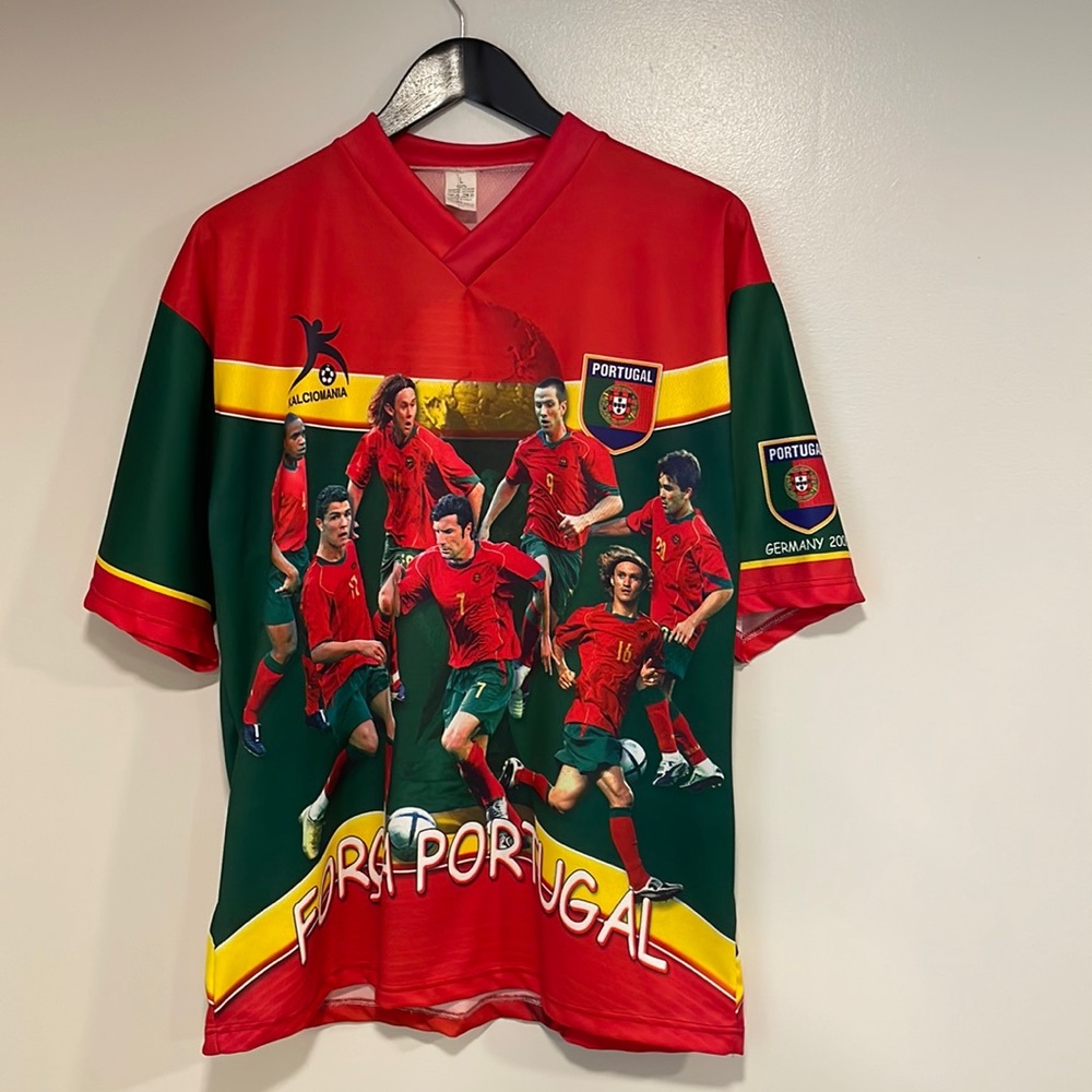 Vintage Y2K Portugal Team Photo soccer Jersey Futbol kit